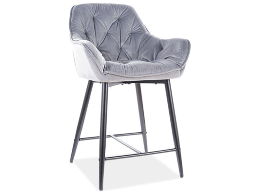 Bar Chair CHERRY H-2 VELVET BLACK FRAME/GRAY BLUVEL 14 