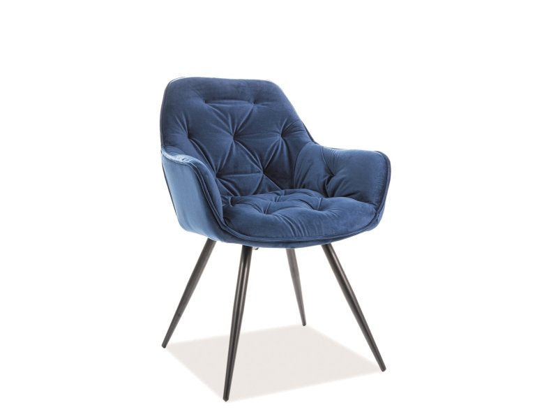 Chair CHERRY VELVET BLACK FRAME/NAVY BLUE BLUVEL 86 