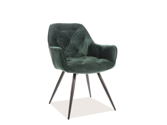 Chair CHERRY VELVET BLACK FRAME/GREEN BLUVEL78 