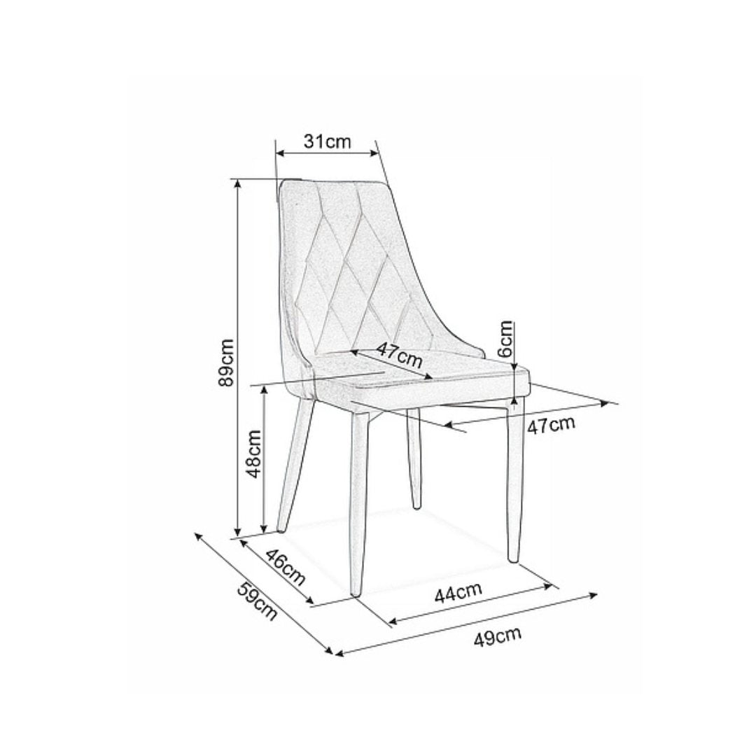 Chair TRIX VELVET GRAY BLUVEL14