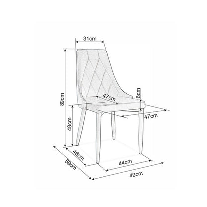 Chair TRIX B VELVET BLACK FRAME/GREEN BLUVEL78