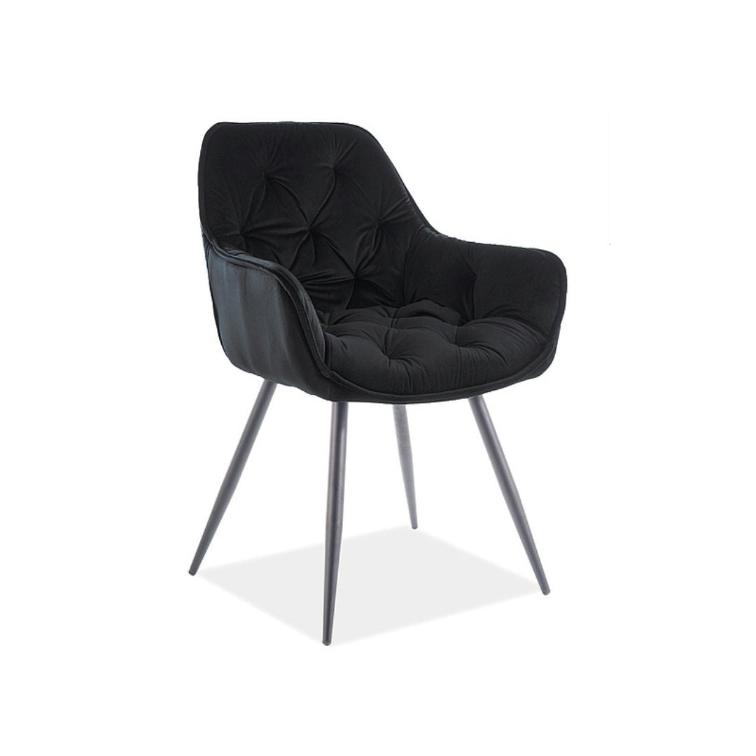 Chair CHERRY MATTE VELVET 99 BLACK FRAME / BLACK 