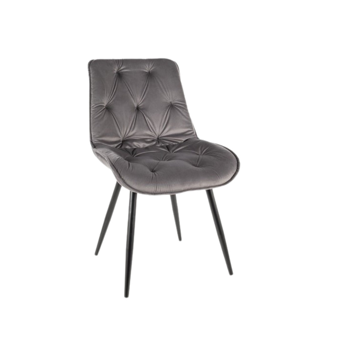 Chair CHERRY II VELVET BLACK FRAME/GRAY BLUVEL 14 