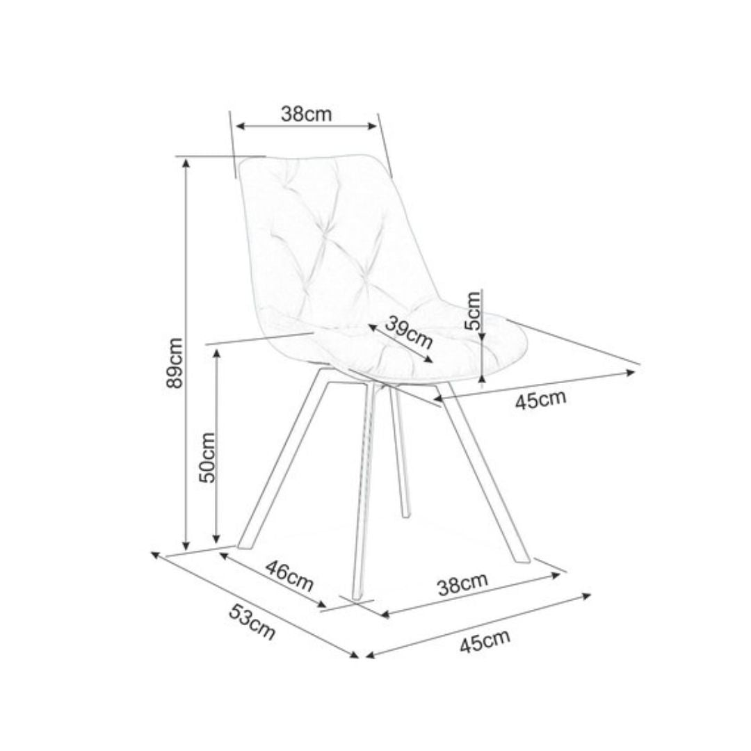 Кресло VALENTE VELVET BLACK FRAME / GREY BLUVEL 14 