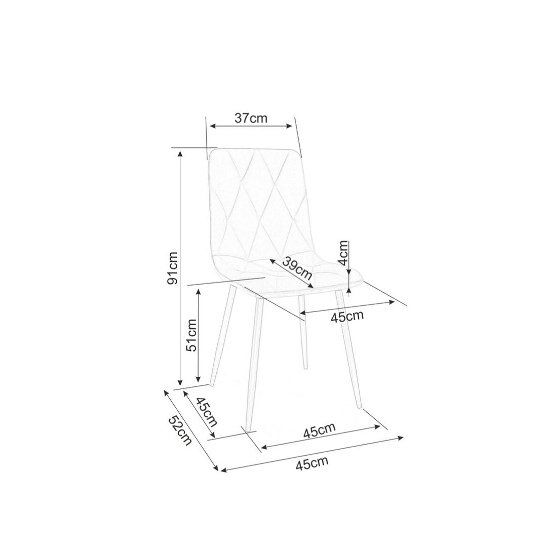 Стул TOMA VELVET BLACK FRAME/BLACK BLUEVEL 19 