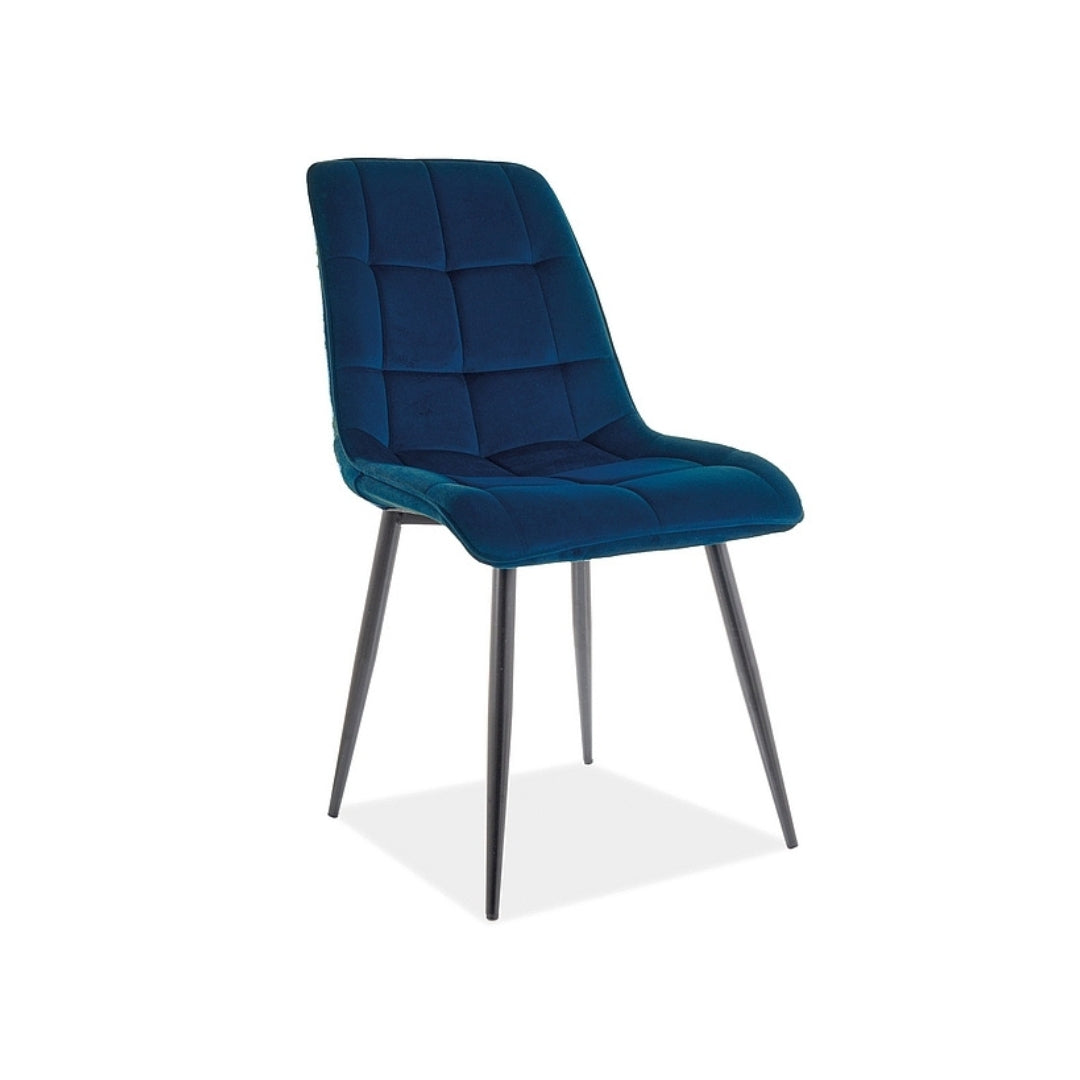 Chair ELEGANT MATTE VELVET 79 BLACK FRAME / NAVY BLUE