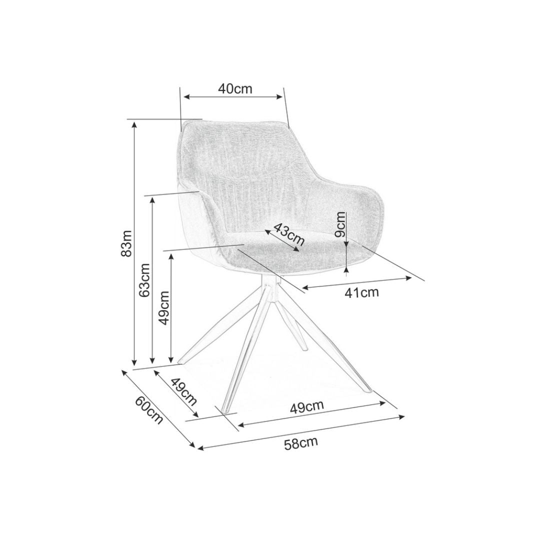 Armchair SEMPER BREGO/BUFFALO BLACK FRAME / GRAY 07/GRAY 06