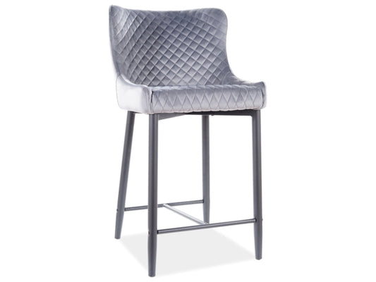 Bar Chair COLIN B H-2 VELVET BLACK FRAME/GRAY BLUVEL14 