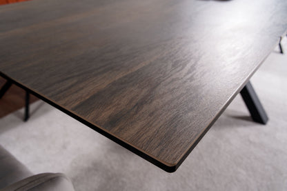 Table COLUMBUS CERAMIC BROWN WOOD EFFECT/BLACK 160(240)X90