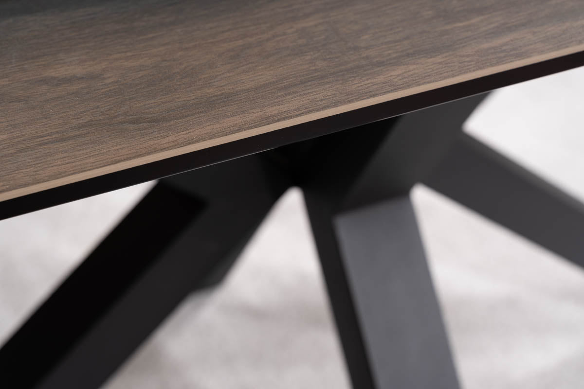 Table COLUMBUS CERAMIC BROWN WOOD EFFECT/BLACK 160(240)X90