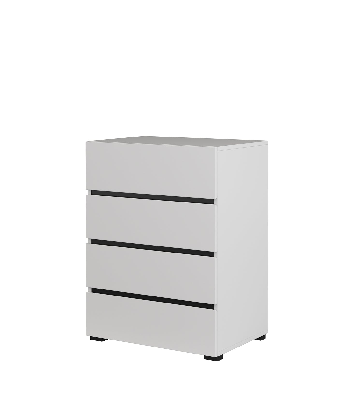 Four-drawer dresser CROSS, White/White-Black 