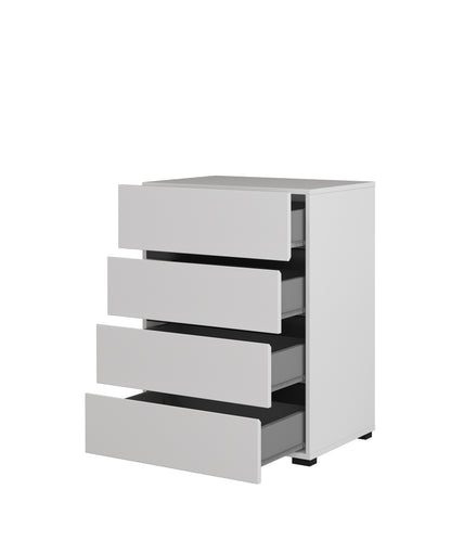 Four-drawer dresser CROSS, White/White-Black 