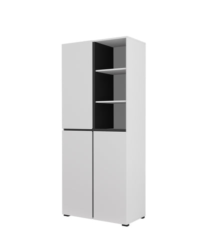 Hallway cabinet CROSS, White/White-Black 