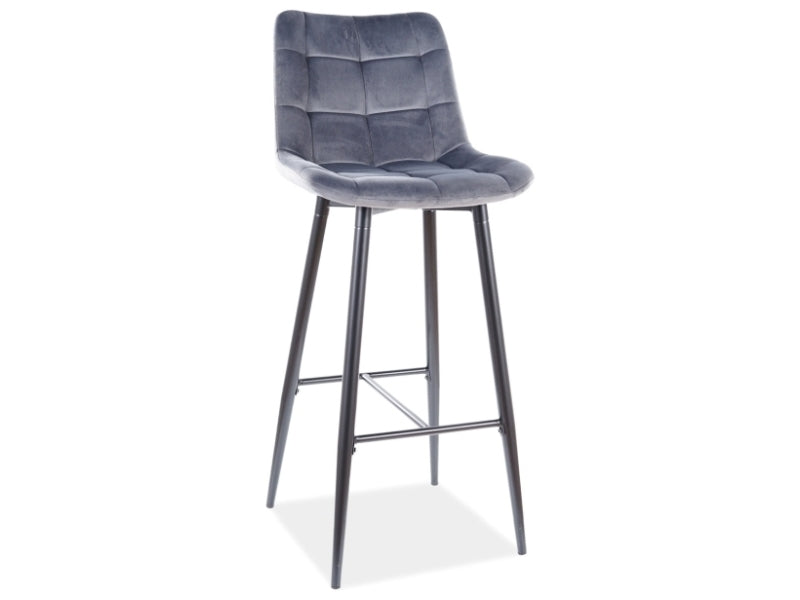 Chair HOKER CHIC H-1 VELVET BLACK FRAME / GRAY BLUVEL 14 