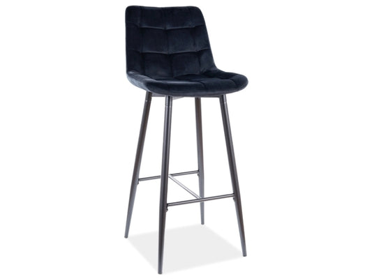 Chair HOKER CHIC H-1 VELVET BLACK FRAME / BLACK BLUVEL 19 