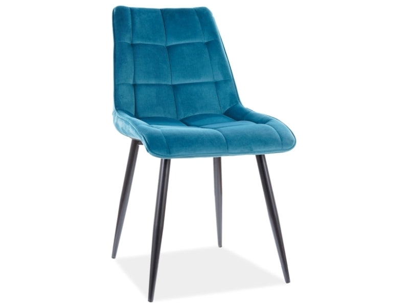 Armchair ELEGANT VELVET BLACK FRAME / TURQUOISE BLUVEL 85