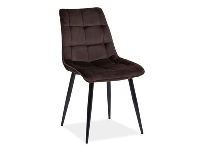 Armchair ELEGANT VELVET BLACK FRAME / BROWN BLUEVEL 48