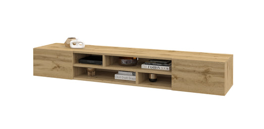 COBY - TV low cabinet with 2 doors (fluid effect option) / Votan oak