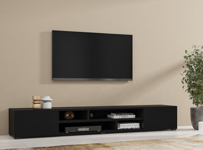 COBY - TV low cabinet with 2 doors (fluid effect option) / Black Onyx