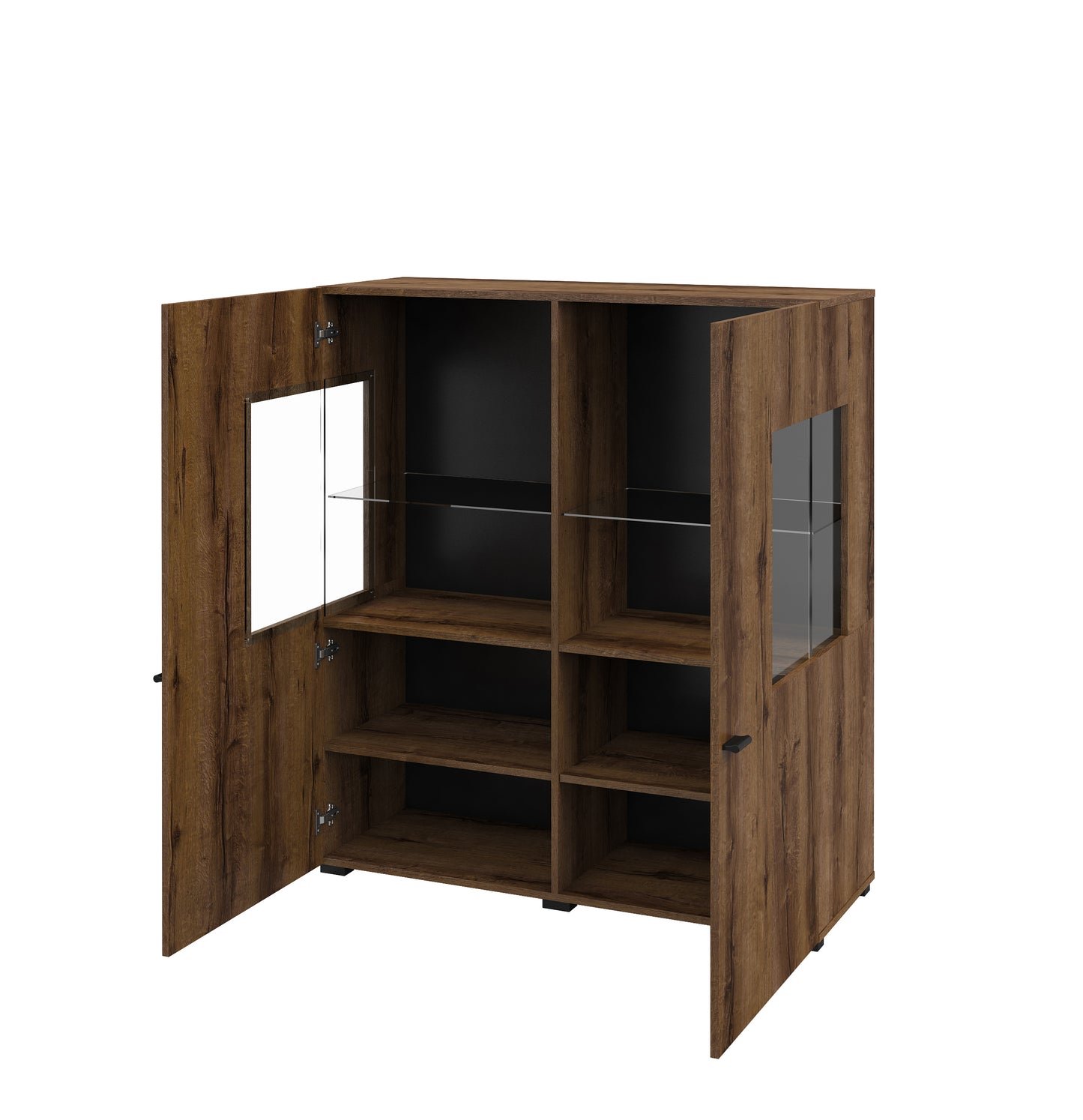 COBY - Display cabinet / Monastery oak - black Onyx