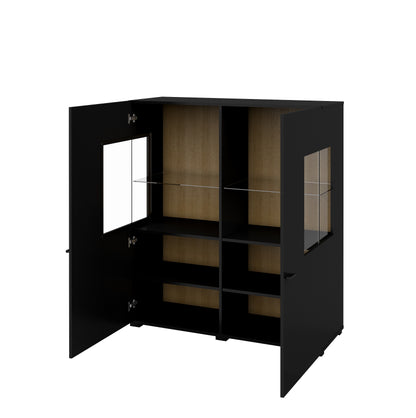 COBY - Living room cabinet / Black Onyx - Votan oak