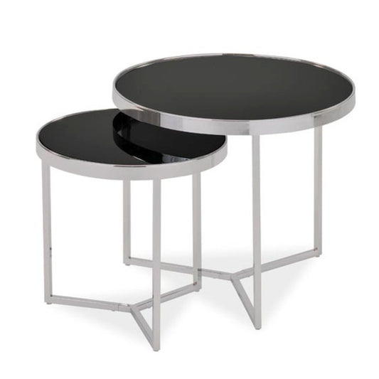 Coffee table DELIA II BLACK/CHROME (SET)