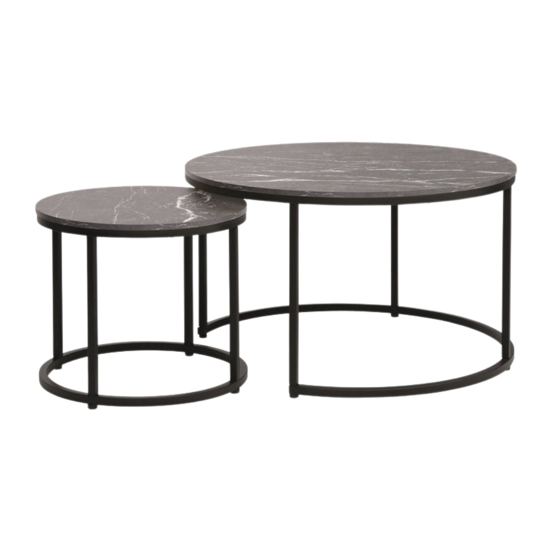 Coffee table DION BLACK MARBLE EFFECT/BLACK (SET)