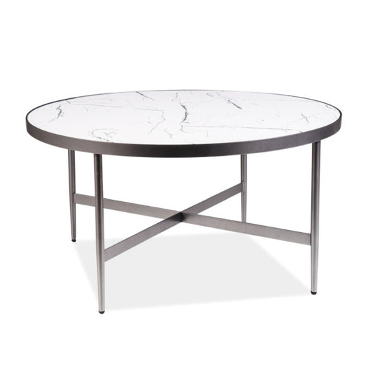 Coffee table DOLORES B WHITE MARBLE EFFECT/ GRAY FI 80