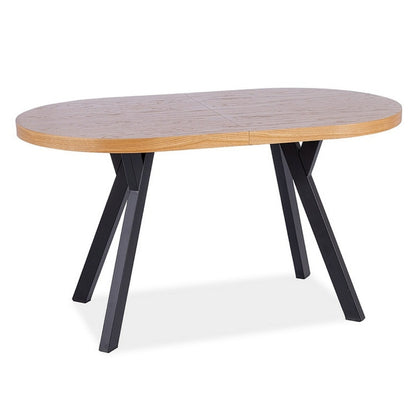 Table DOMINGO II NATURAL OAK / BLACK VENEER 140(272)X80