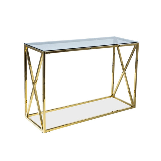 CONSOLE ELISE C SMOKE GLASS/GOLD 120X40 