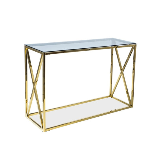 CONSOLE ELISE S SMOKE GLASS/GOLD 100X30 