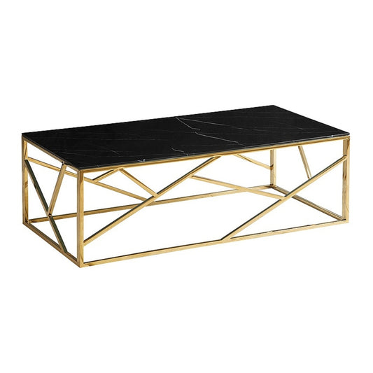 Coffee table ESCADA A II BLACK MARBLE EFFECT/GOLD 120X60