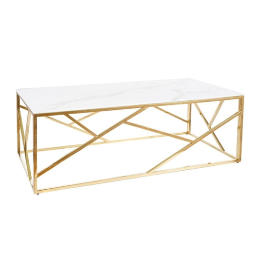 Coffee table ESCADA A II WHITE MARBLE EFFECT/GOLD 120X60