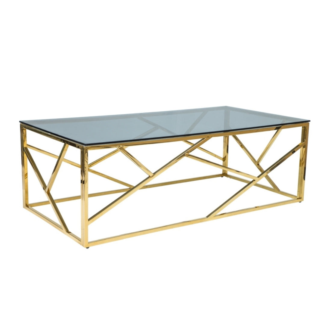 Coffee table ESCADA SMOKE GLASS/GOLD 120X60