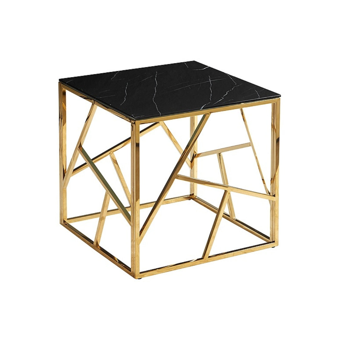 Coffee table ESCADA B II BLACK MARBLE EFFECT/GOLD 55X55