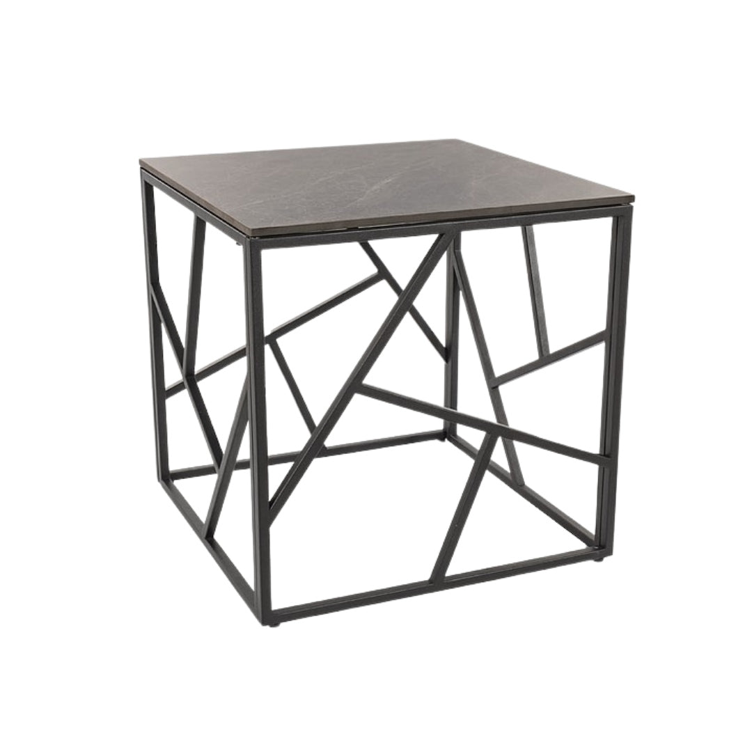 Coffee table ESCADA B III GRAY MARBLE EFFECT/BLACK 55X55