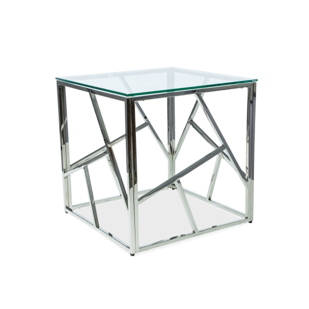 Coffee table ESCADA B TRANSPARENT/SILVER 55X55