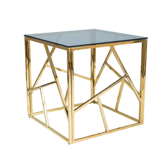 Coffee table ESCADA B SMOKE GLASS / GOLD 55X55