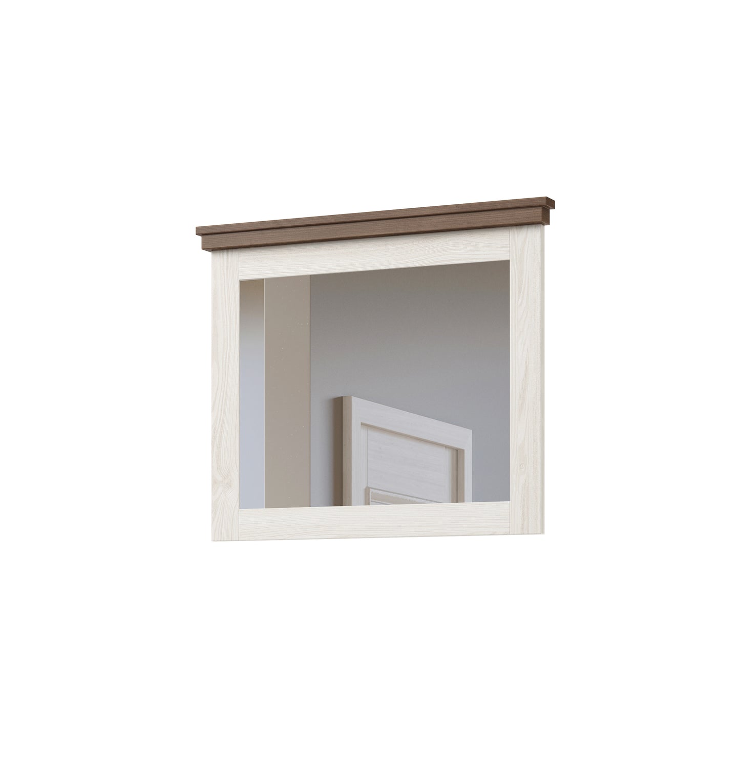 Mirror EVORA with Frame, White Abisko Oak - Lefkas Oak 71 x 60 x 4 cm. 