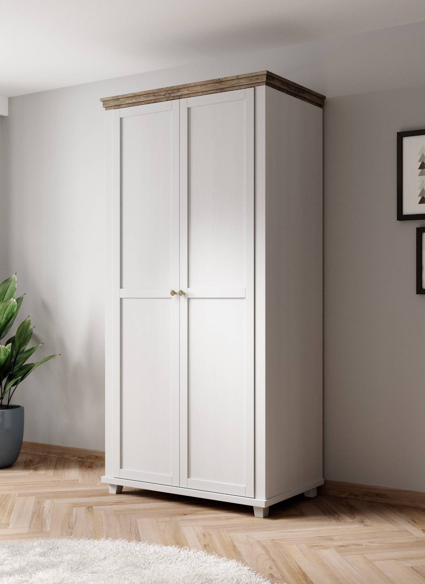 Evora S - Cabinet with 2 doors / Oak "Lefkas dark" / Abisko gray pine 