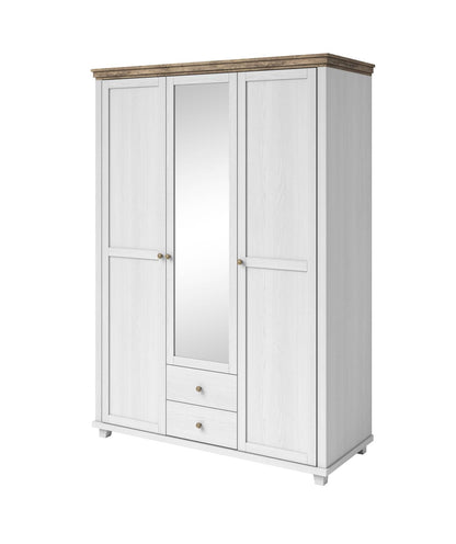 Evora S - Cabinet with 3 doors (1 with mirror) / Oak "Lefkas dark" / Abisko gray pine 154x216x62 