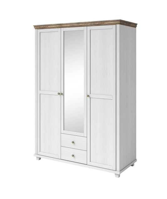 Evora S - Cabinet with 3 doors (1 with mirror) / Oak "Lefkas dark" / Abisko gray pine 154x216x62 