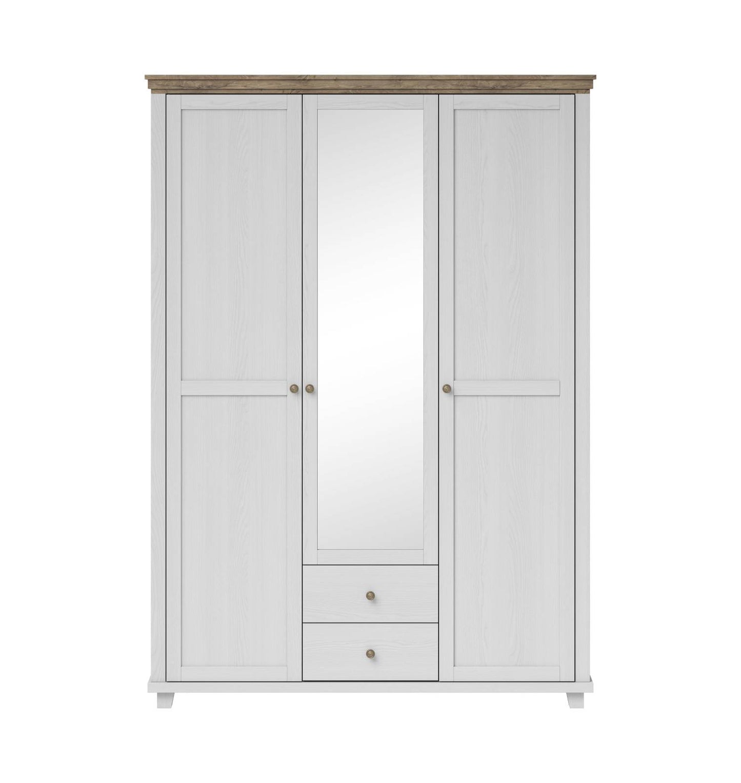 Evora S - Cabinet with 3 doors (1 with mirror) / Oak "Lefkas dark" / Abisko gray pine 154x216x62 