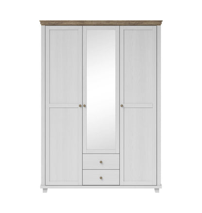 Evora S - Cabinet with 3 doors (1 with mirror) / Oak "Lefkas dark" / Abisko gray pine 154x216x62 