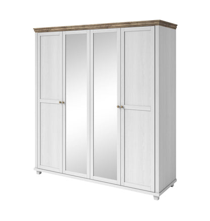 Evora S - Cabinet with 4 doors (2 with mirror) / Oak / Ash gray pine 