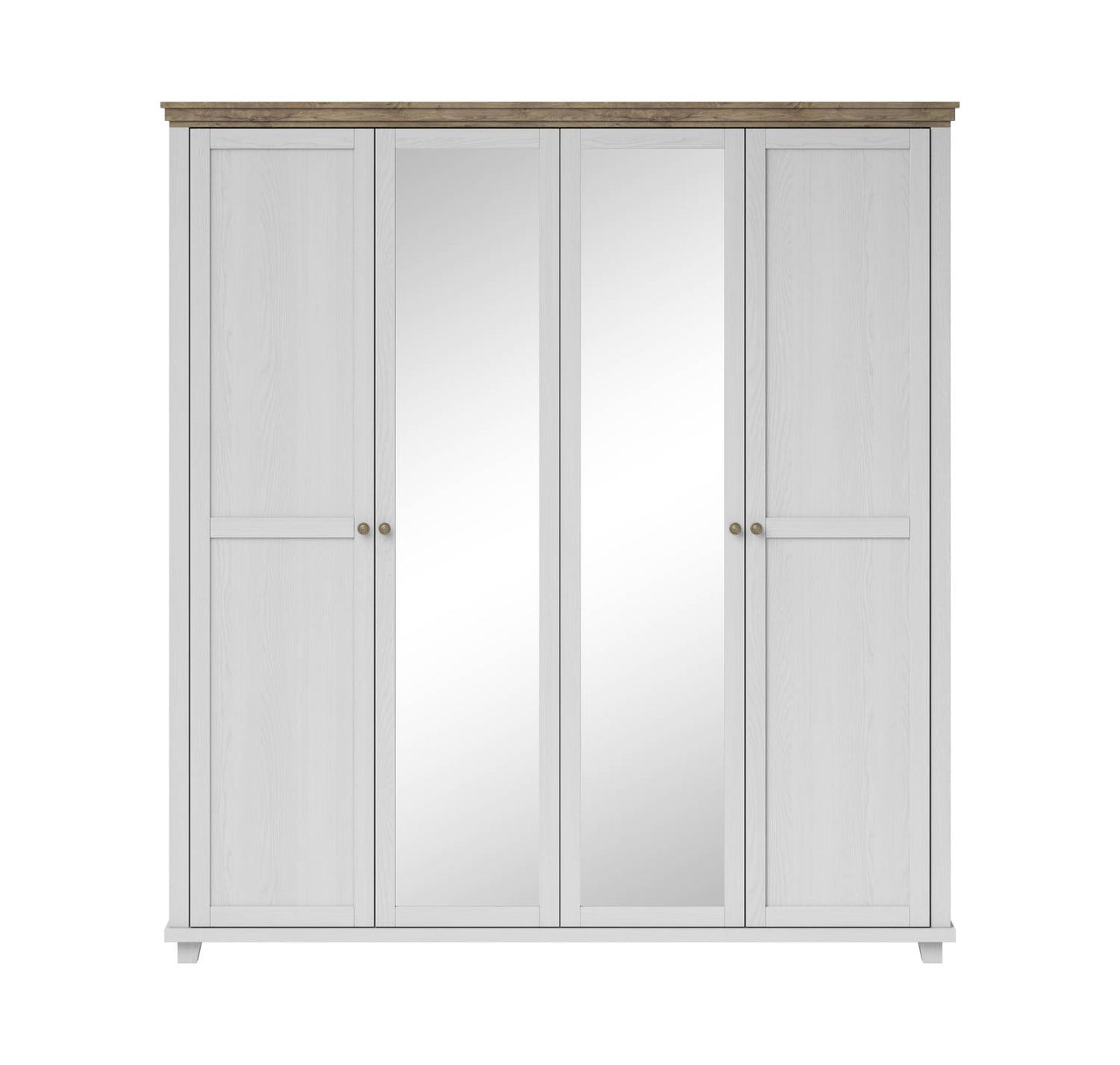 Evora S - Cabinet with 4 doors (2 with mirror) / Oak / Ash gray pine 