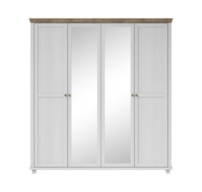 Evora S - Cabinet with 4 doors (2 with mirror) / Oak / Ash gray pine 