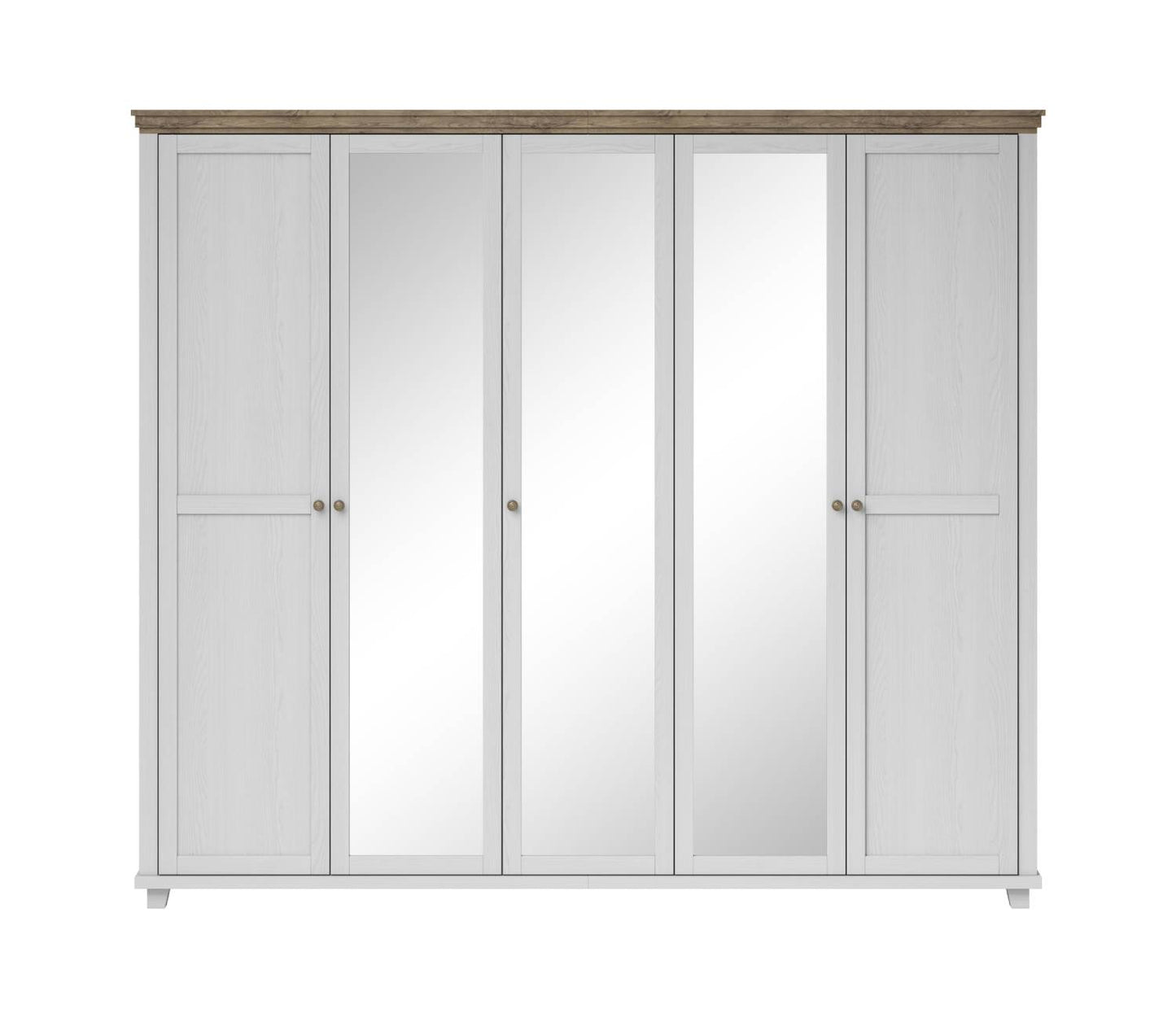 Evora S - Cabinet with 5 doors (3 with mirror) / Oak "Lefkas dark" / Abisko gray pine 