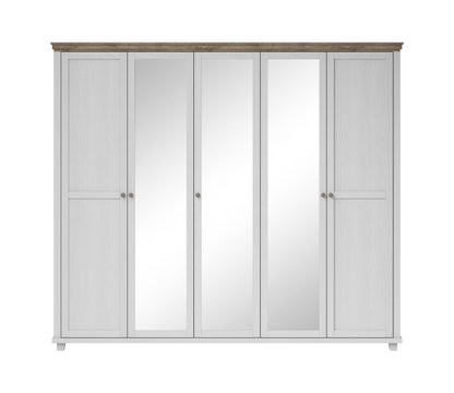 Evora S - Cabinet with 5 doors (3 with mirror) / Oak "Lefkas dark" / Abisko gray pine 