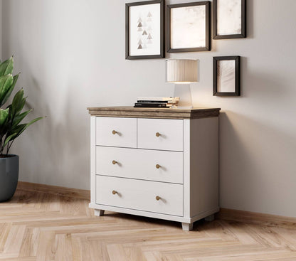 Evora S - Dresser with 4 drawers / Oak "Lefkas dark" / Abisko gray pine 